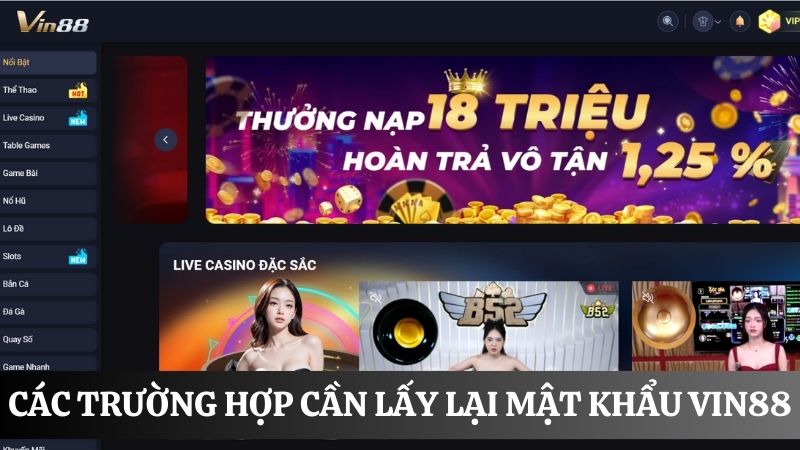 Cách lấy lại mật khẩu Vin88