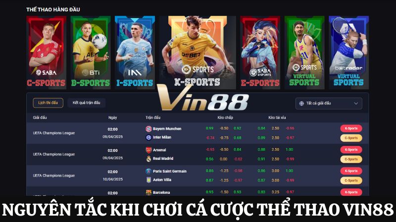 Nguyên tắc khi cá cược Thể thao