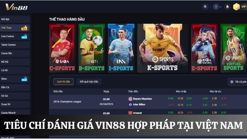 tiêu chí đánh giá Vin88 có hợp pháp tại Việt Nam không